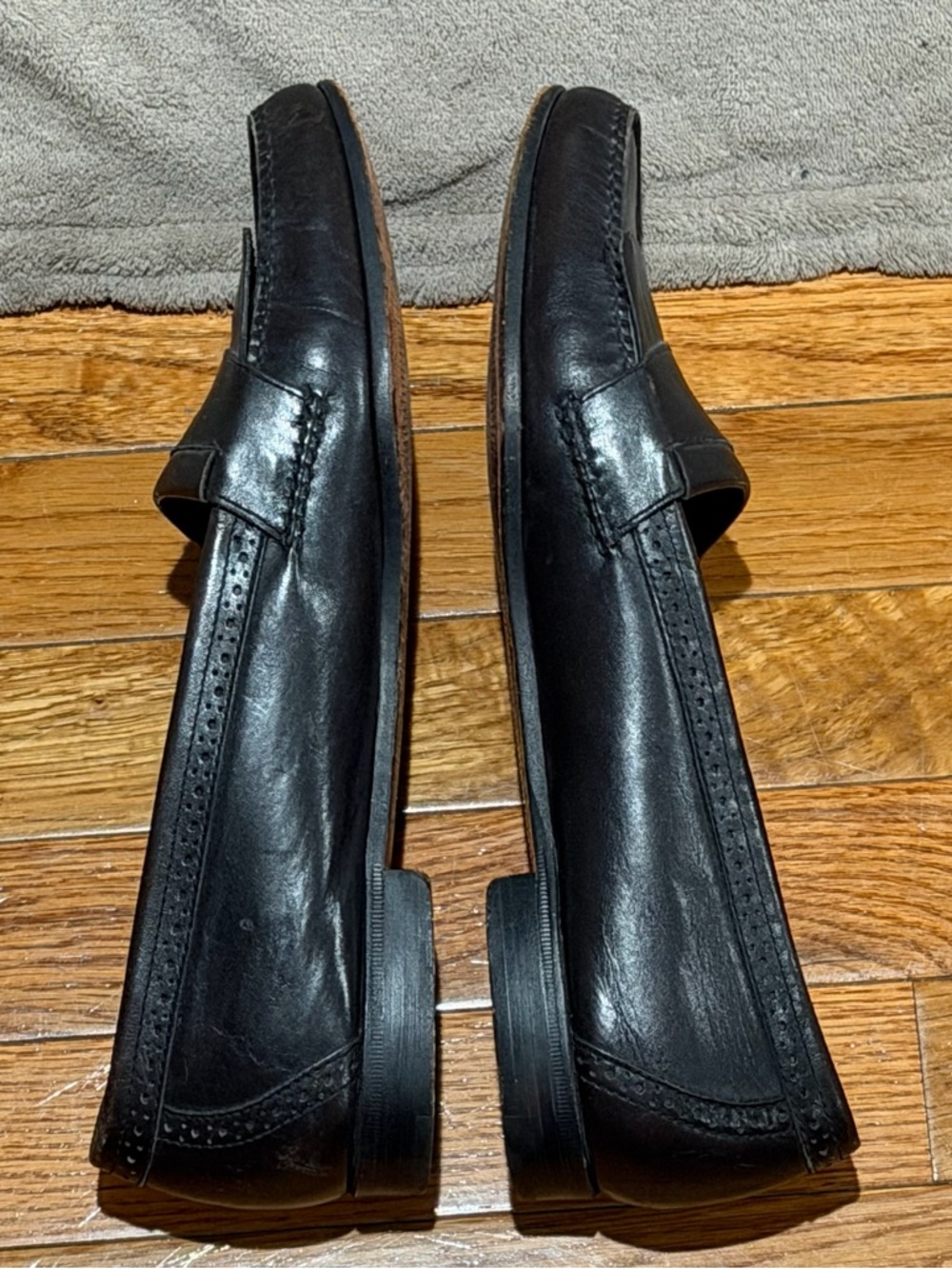 Cole Haan Women Black Leather Kiltie Fringe Loafers 12 N Slip On Made In Brazil - Picture 5 of 7